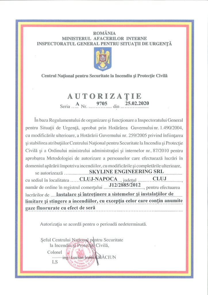 Autorizatie SKY - incendiu- EXECUTIE